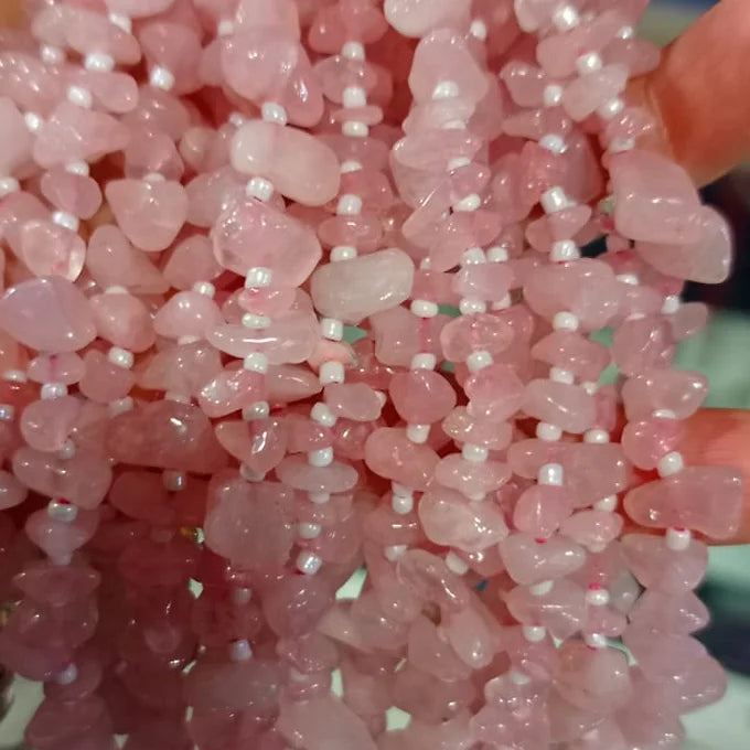 Close up of Pink Rose Quartz Gemstone from Baltistan